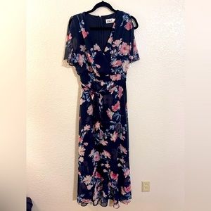 Floral Eliza J Navy Dress